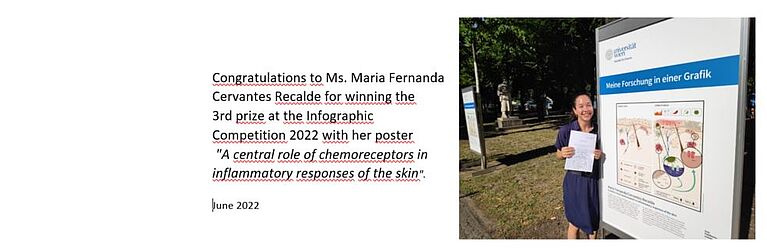 Maria Cervantes stands beside her Poster